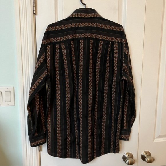 Jack Lipson Signature Striped Mens Button Front Cotton Shirt - Picture 4 of 6